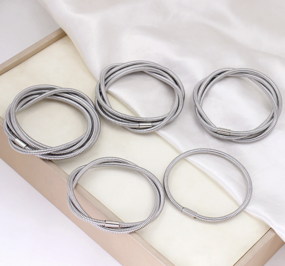 人気 – layer) (3 Bangle SLV Nylram Collection Jewelry シルバー