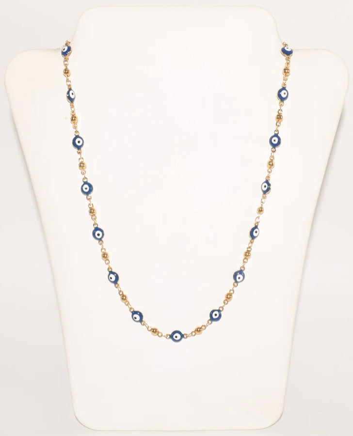 GD BLUE EYE NECKLACE - (19 inch)