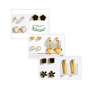 567gb Asymmetric earrings set