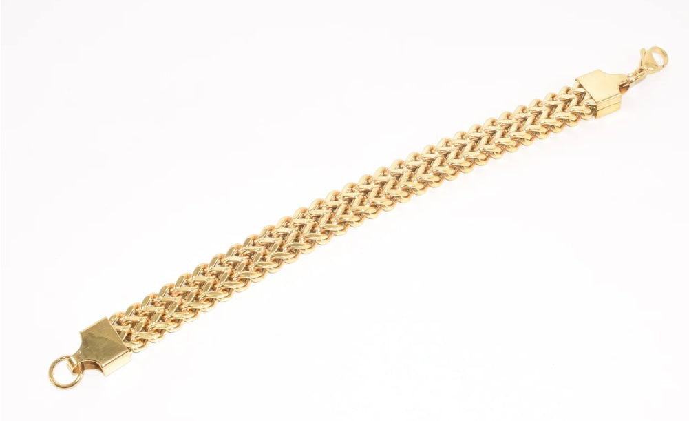 7.25 GD WIDE LINK BRACELET