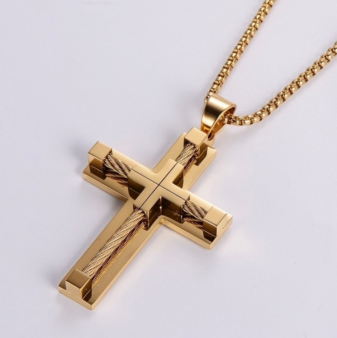 One String Cross Chain 472gstf Elegant chain with cross – Nylram Jewelry Collection