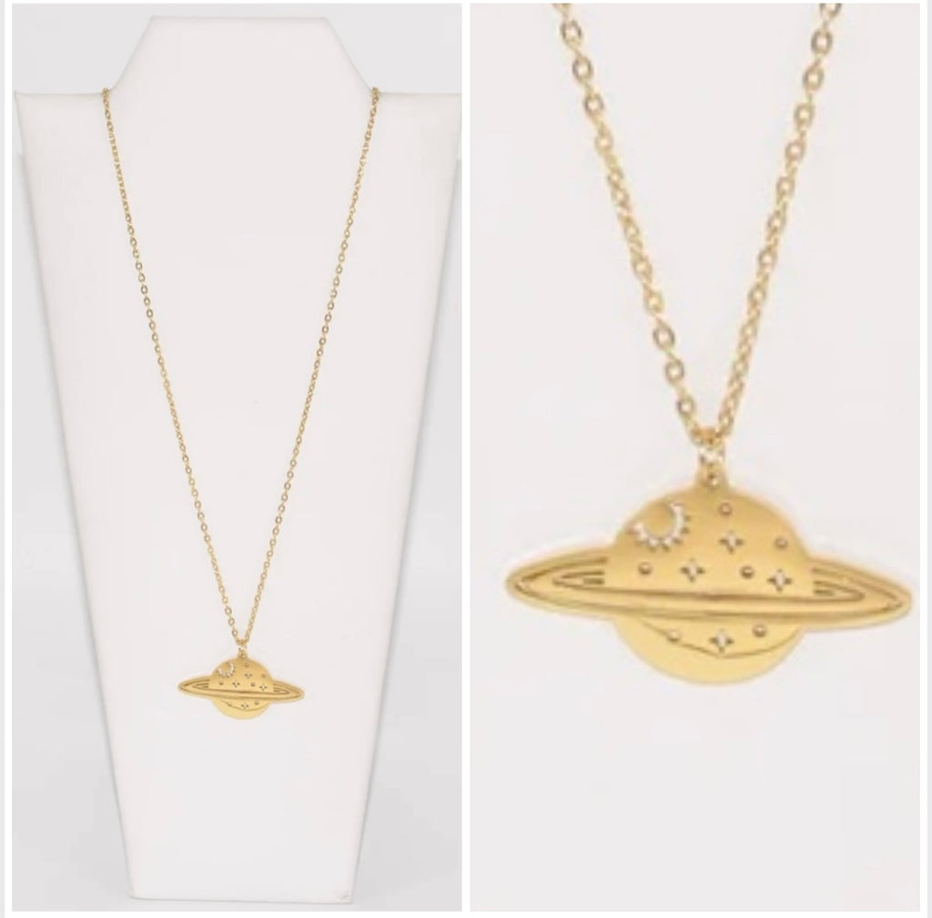 GD SATURN NECKLACE (18 inch)