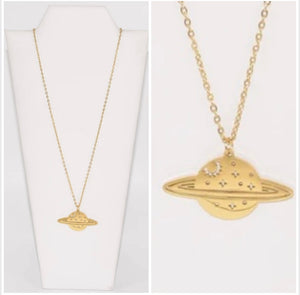 GD SATURN NECKLACE (18 inch)