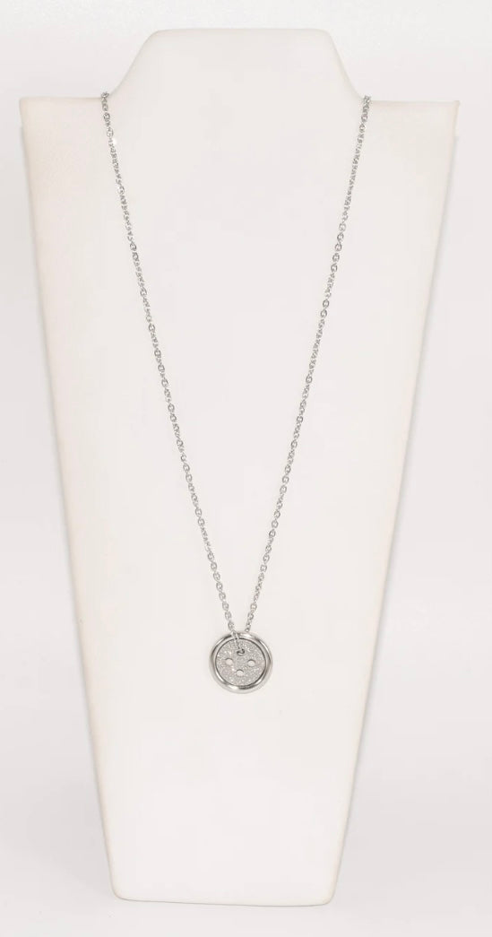 SLV BUTTON NECKLACE (18 inch / 45cm)