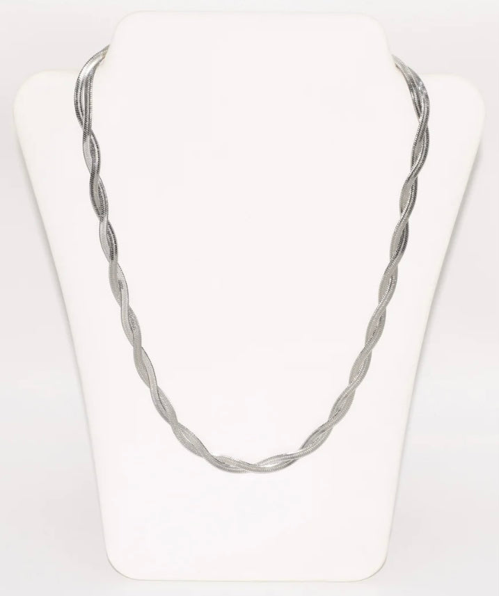 SLV BRAIDED NECKLACE (18 inch / 45cm)