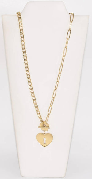 GD HEART LOOK NECKLACE (17 inch)