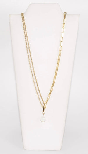 GD PEARL LINK NECKLACE & BRACELET