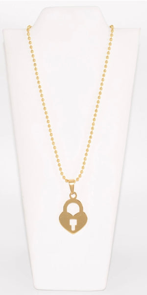 GD HEART LOCK NECKLACE