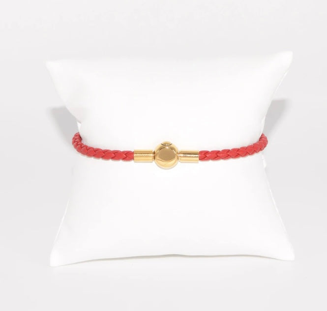 GD RED FLAT CIRCLE BRACELET