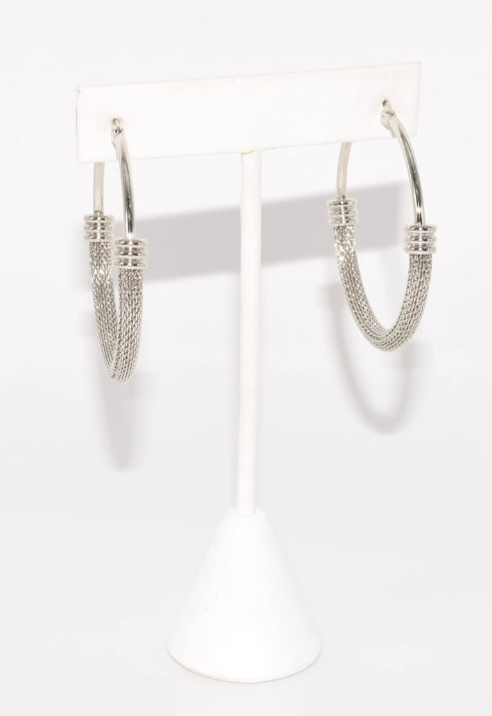 SLV MESH HOOP EARRING 40MM