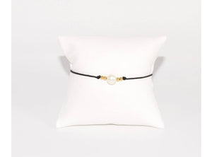 GD BK CORD PEARL BRACELET