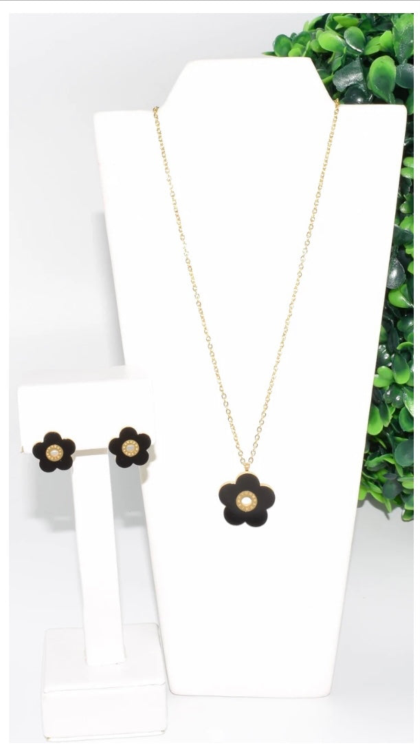 Gold Black Flower Set