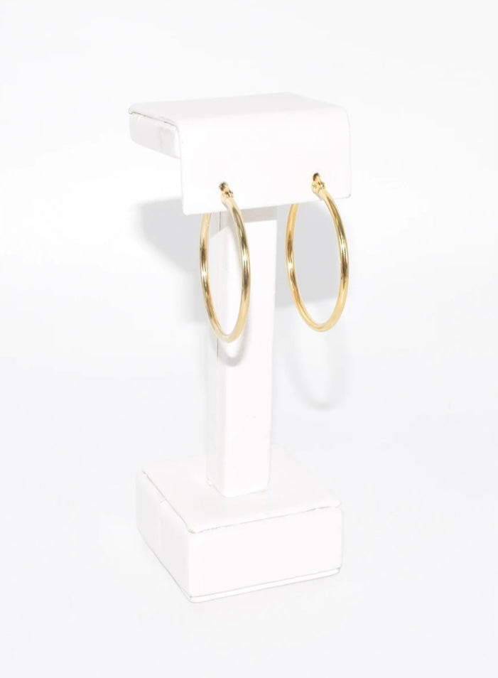 SILVER OR GOLD HOOP EARRING (30mm)