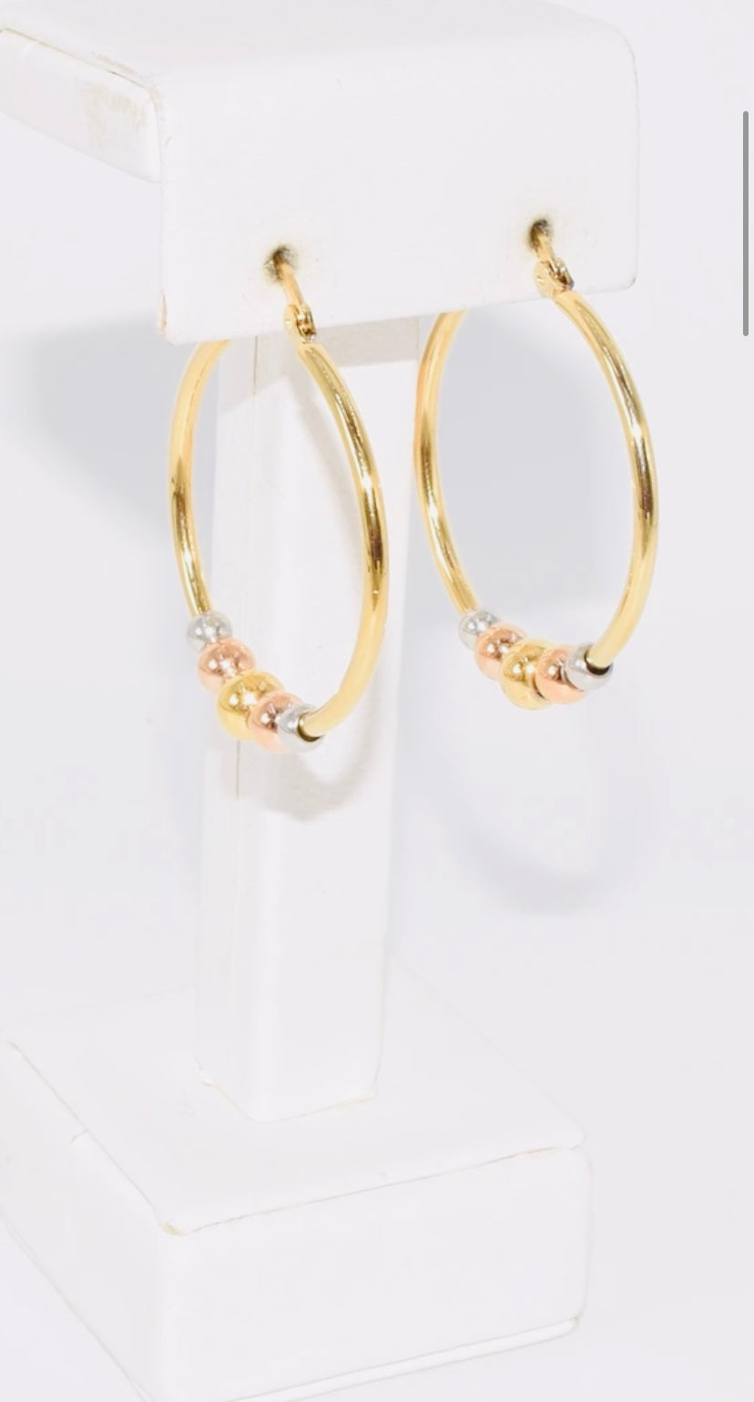 3T BALL HOOP EARRING (30MM)